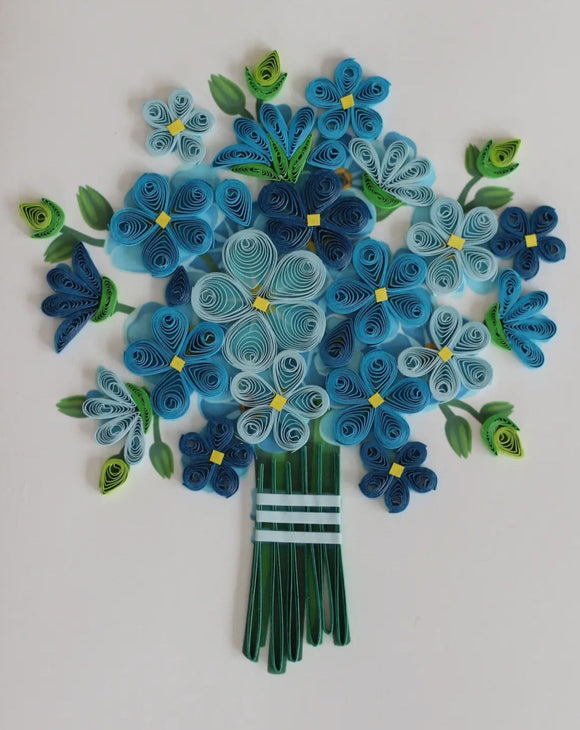 Blue Bouquet Quilling Card