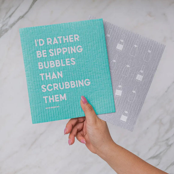 Biodegradable Dish Cloth - I'd Rather Be Sipping Bubbles