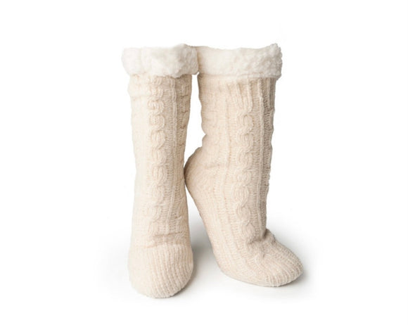 Britt's Knits Beyond Soft Slipper Socks (Ivory)
