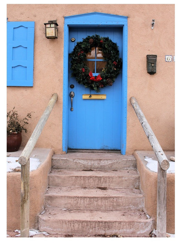 Santa Fe Blue Door Holiday Card
