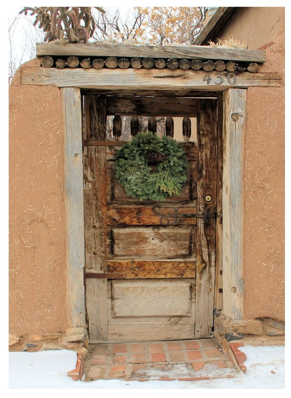 Santa Fe Gate with Wreath Holiday Card