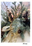 Pine Cone and Snow Holiday Card