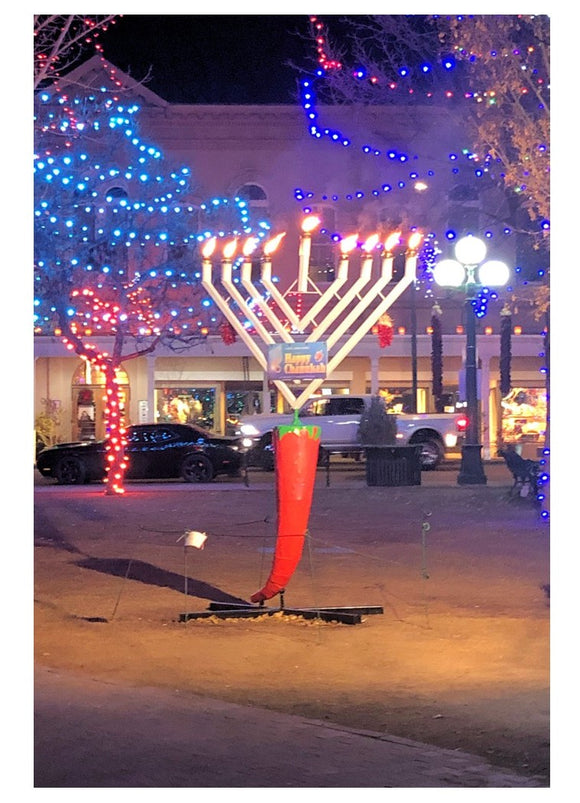 Menorah on Santa Fe Plaza Hannukah Card