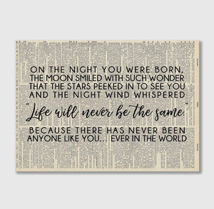 On The Night You Were Born... Book Art