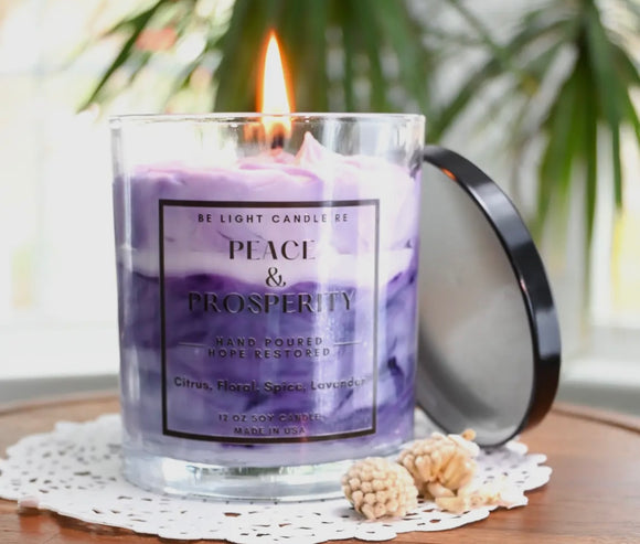 Peace and Prosperity Lavender Candle