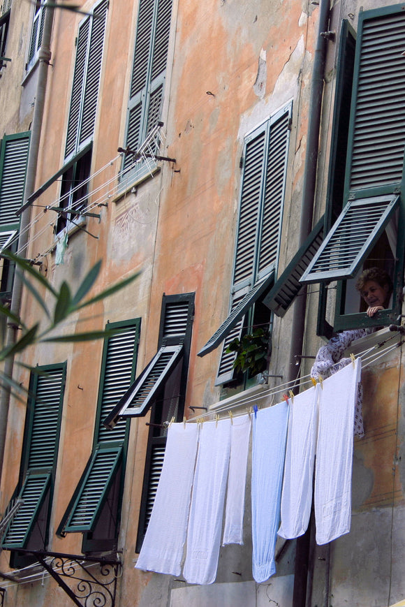 Laundry Day in Vernazza (Blank Card)