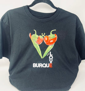 Red and Green Chile Love Burque Crew Neck T-Shirt