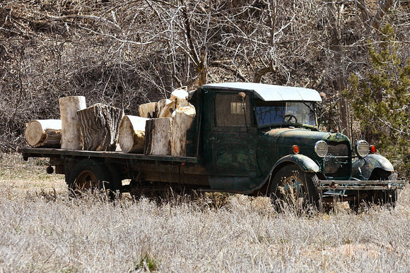 Old Truck and Wood (Blank Card)