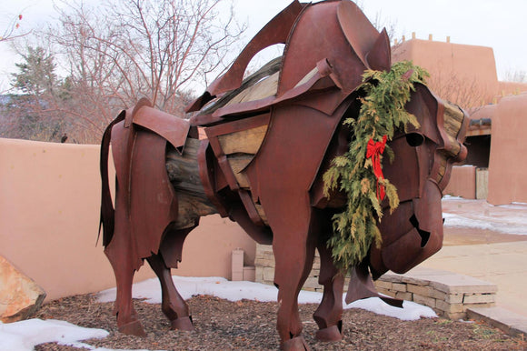Santa Fe Bison Sculpture (Blank Card)