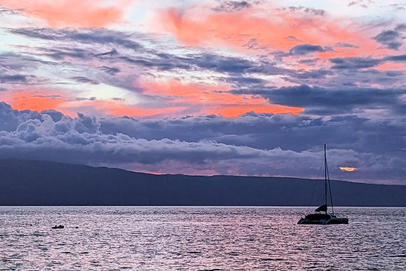 Sunset over Lana'i (Blank Card)