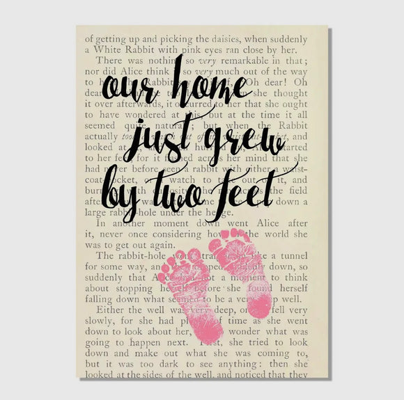 Our Home Just Grew By Two Feet - Pink Book Art