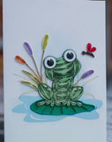 Frog on a Lily Pad Quilling Card