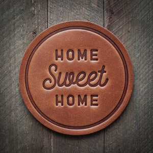 Home Sweet Home Leather Coaster