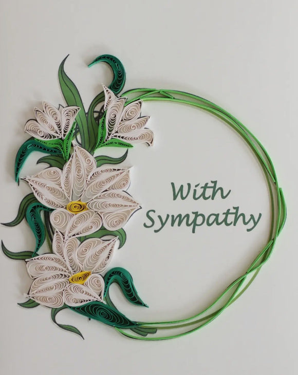 Sympathy White Orchids Quilling Card