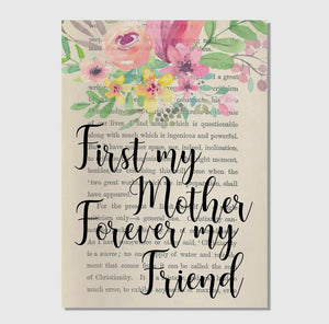 First My Mother Forever My Friend Book Art