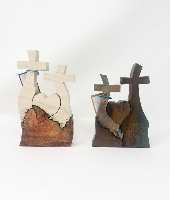 Nambe Standing Double Cross with Heart