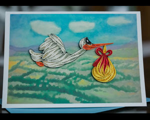 Special Delivery Stork Quilling Card