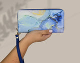 Blue Marble Wristlet Wallet