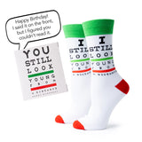 You Still Look Young Birthday Socks and Card