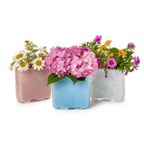 Marbled Scalloped Vase - White