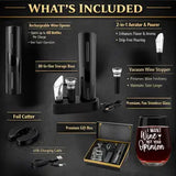 Premium Electric Wine Opener Gift Set – “Wine A Little, Laugh A Lot”