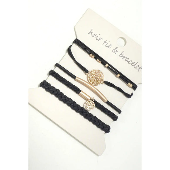 Boho Bracelet Hair Ties (Black)