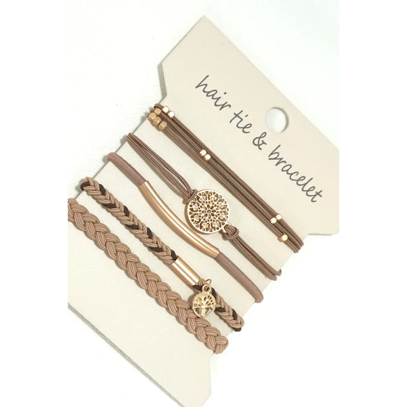 Boho Bracelet Hair Ties (Brown)