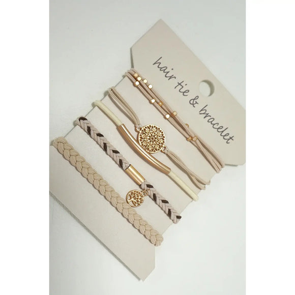 Boho Bracelet Hair Ties (Off-White)