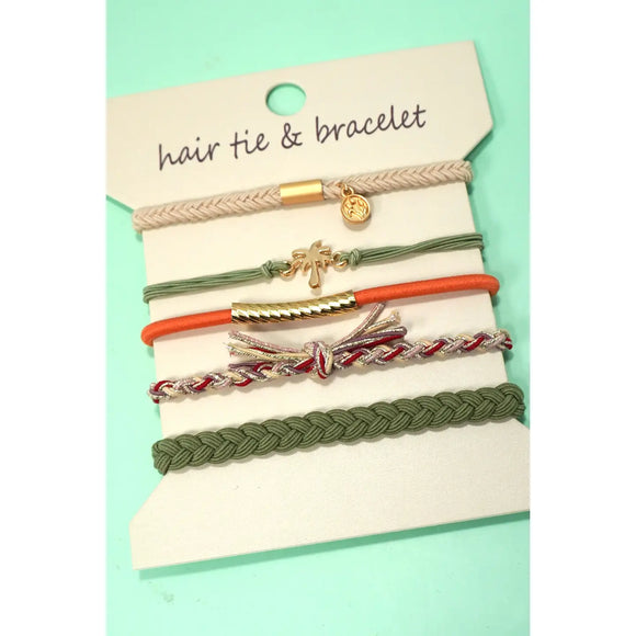 Boho Bracelet Hair Ties (Palm Tree)