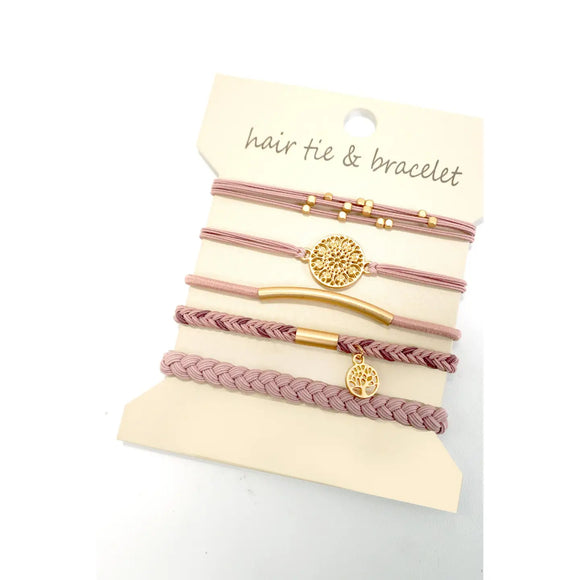 Boho Bracelet Hair Ties (Pink)