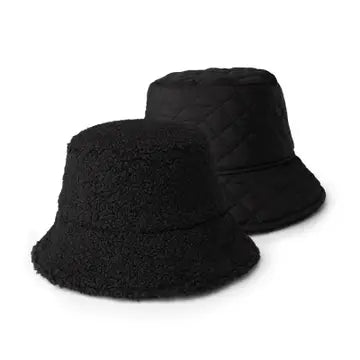 Britts Knits Apres-Ski Reversible Sherpa Bucket Hat (Black)