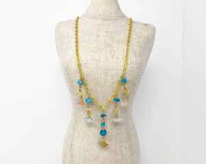 Turquoise, Citrine, and Aquamarine Necklace